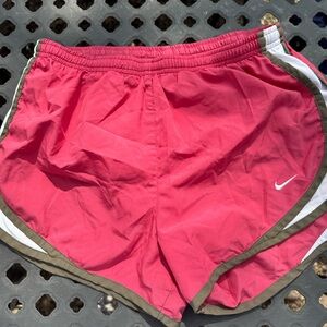 Nike Pink women Athletic Shorts with Olive Trim